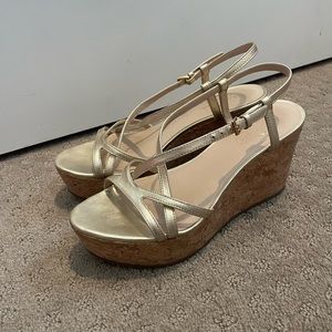 Kate Spade Gold Wedges